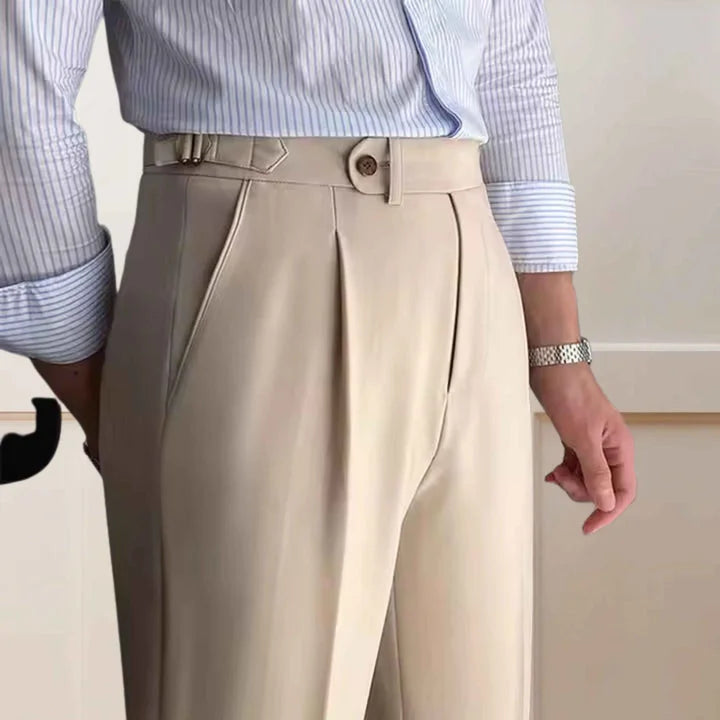 Single Button Beige Gurkha Pant