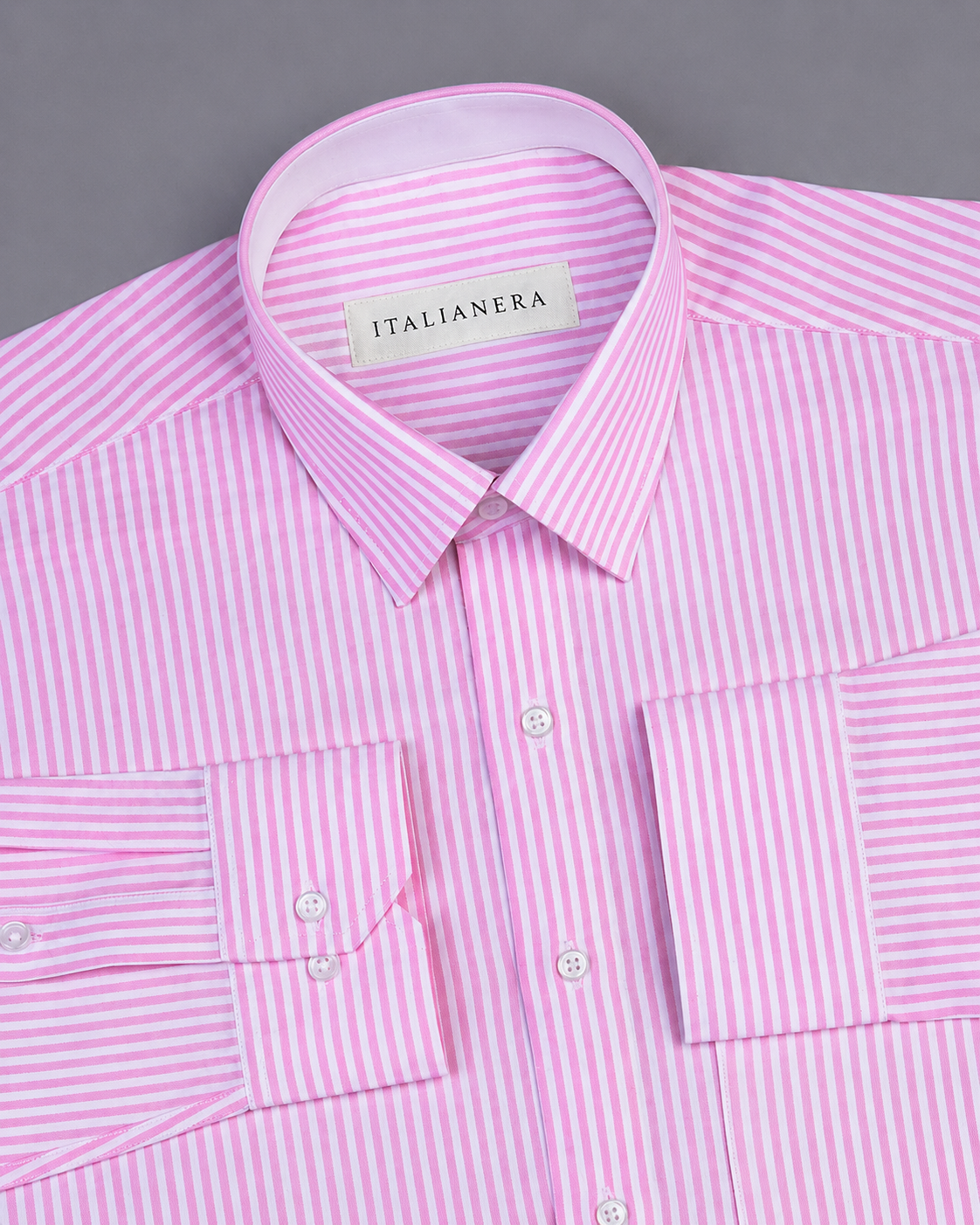 Pacific Light Pink Bengal Stripe Oxford Cotton Designer Shirt