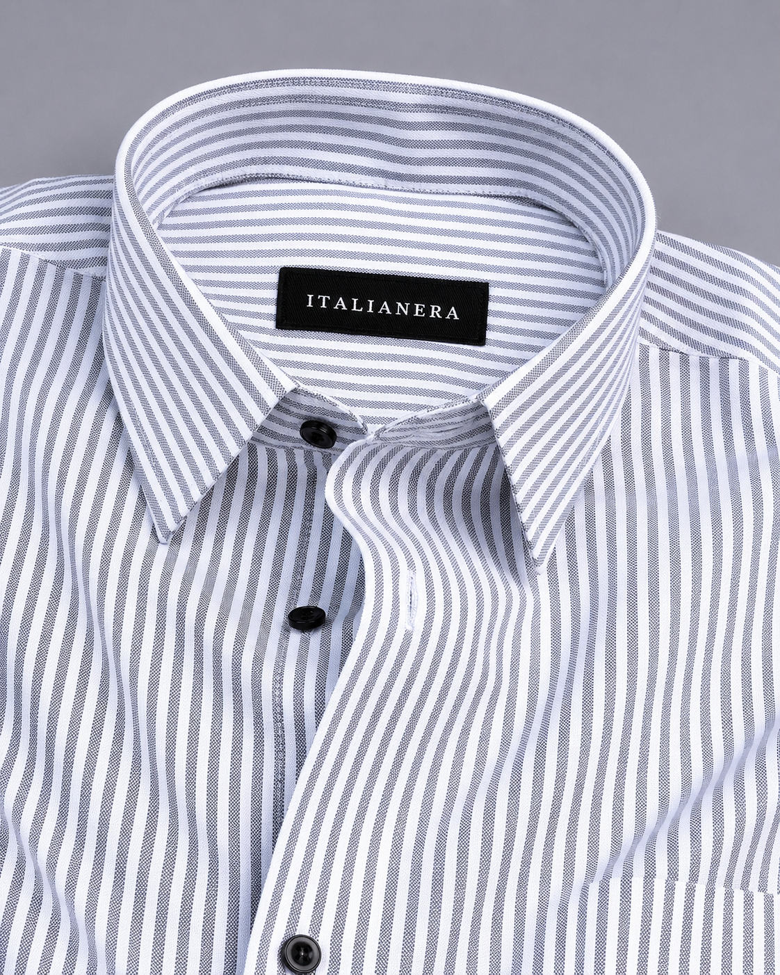 Atlanta Gray Bengal Stripe Oxford Cotton Shirt