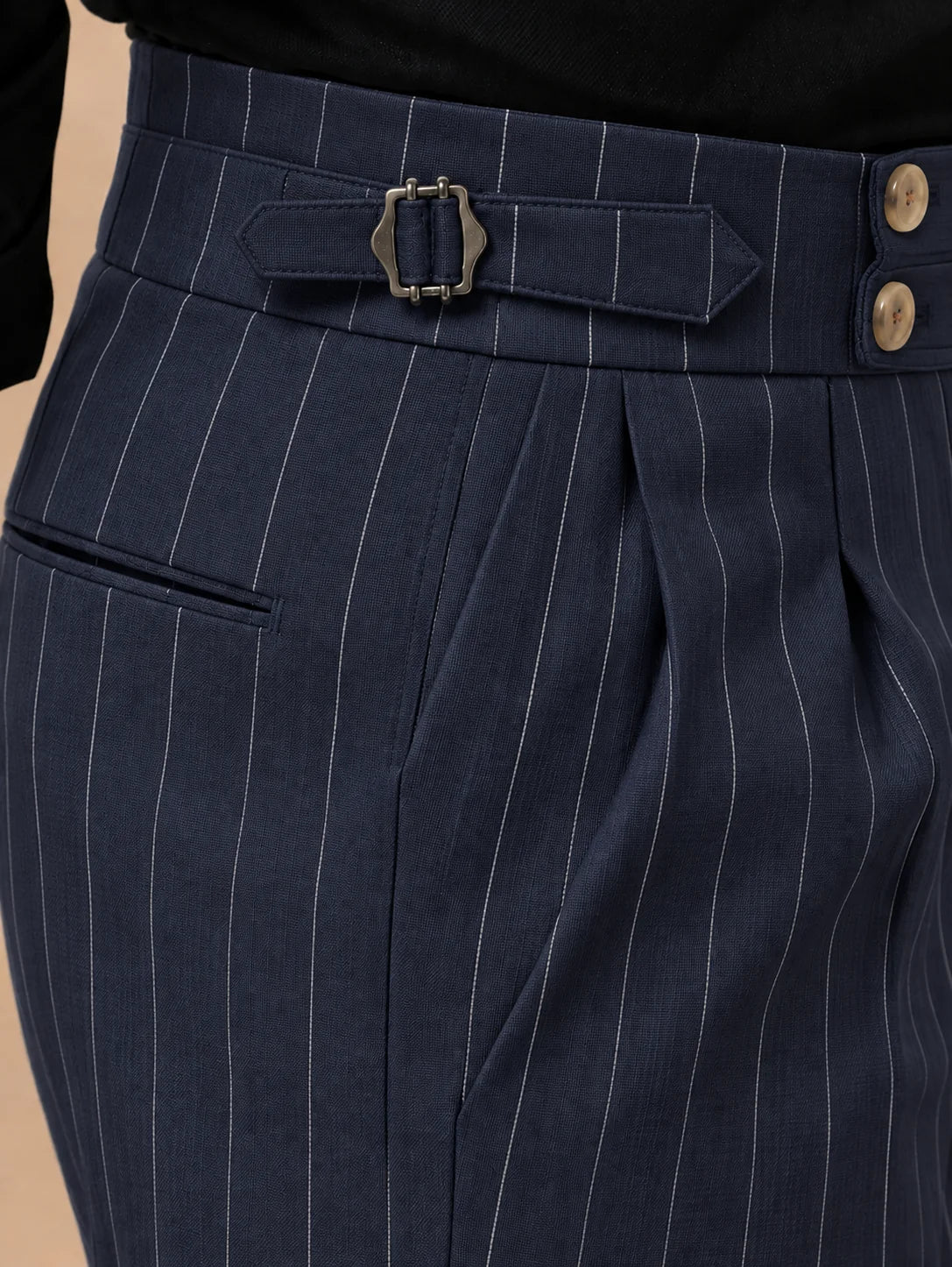 Navy Blue Stripe Bootcut Gurkha Pant (Limited edition)