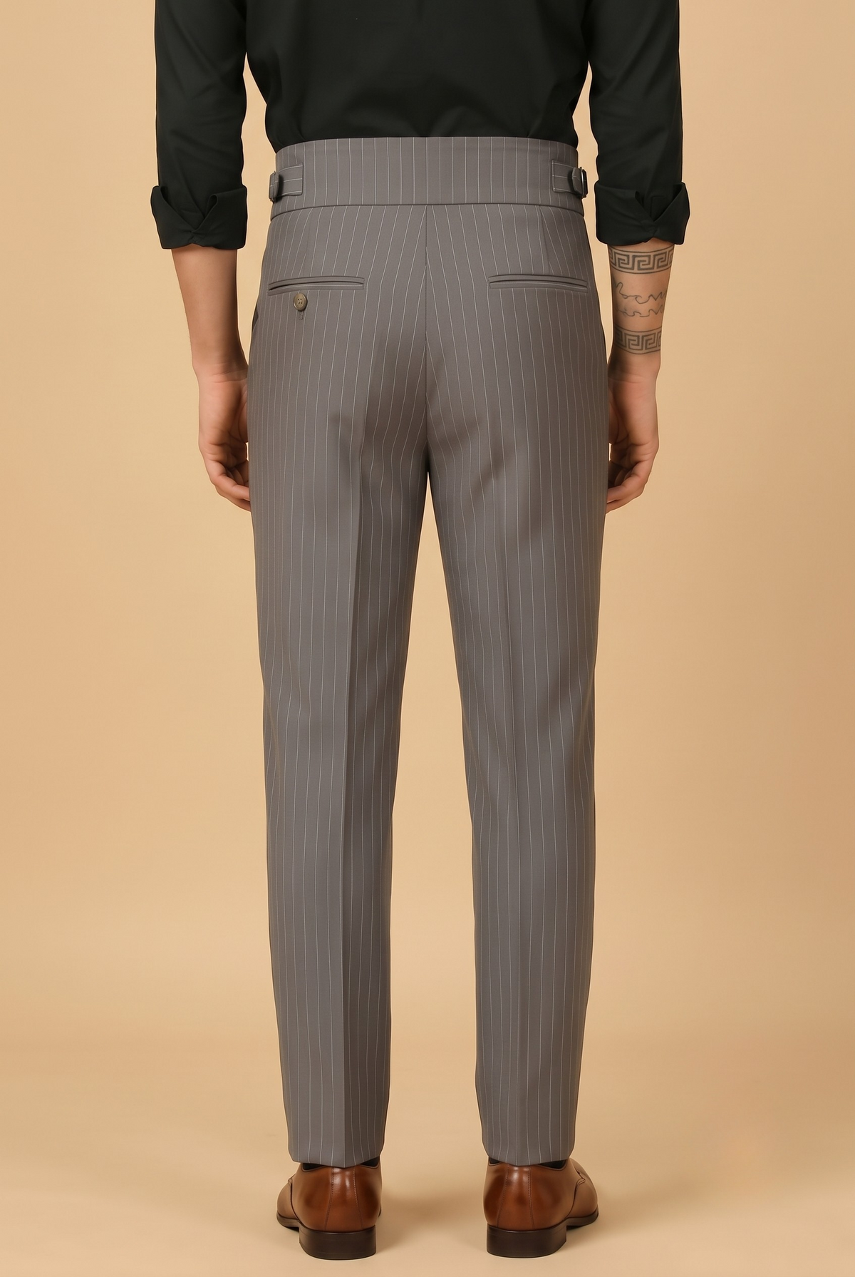 Grey Stripe Gurkha Pant By ITALIANERA