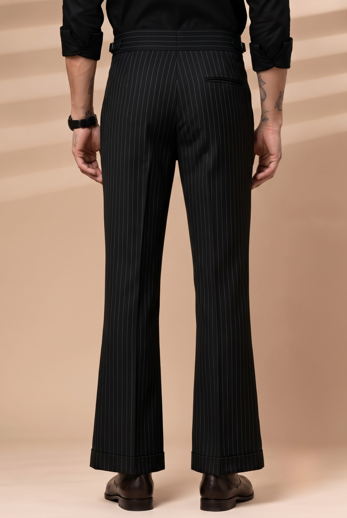Black Stripe Bootcut Pant By ITALIANERA