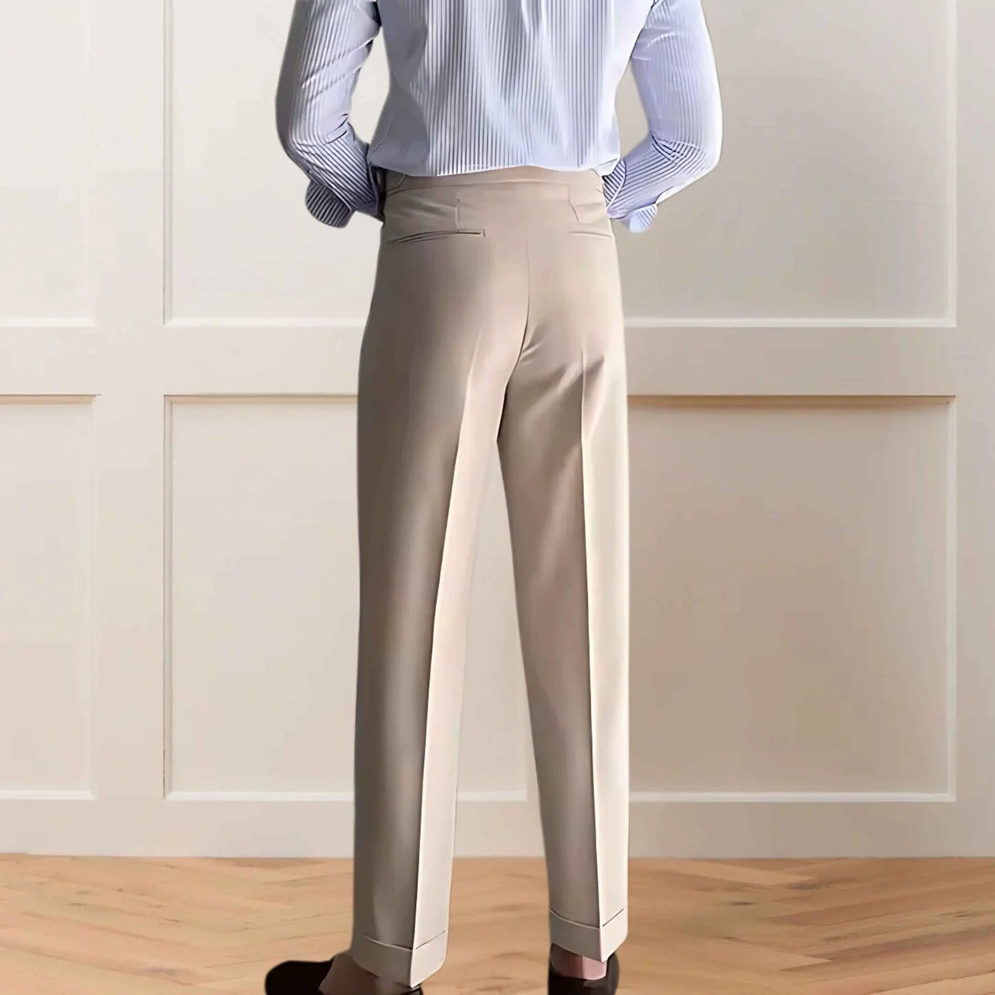 Single Button Beige Gurkha Pant