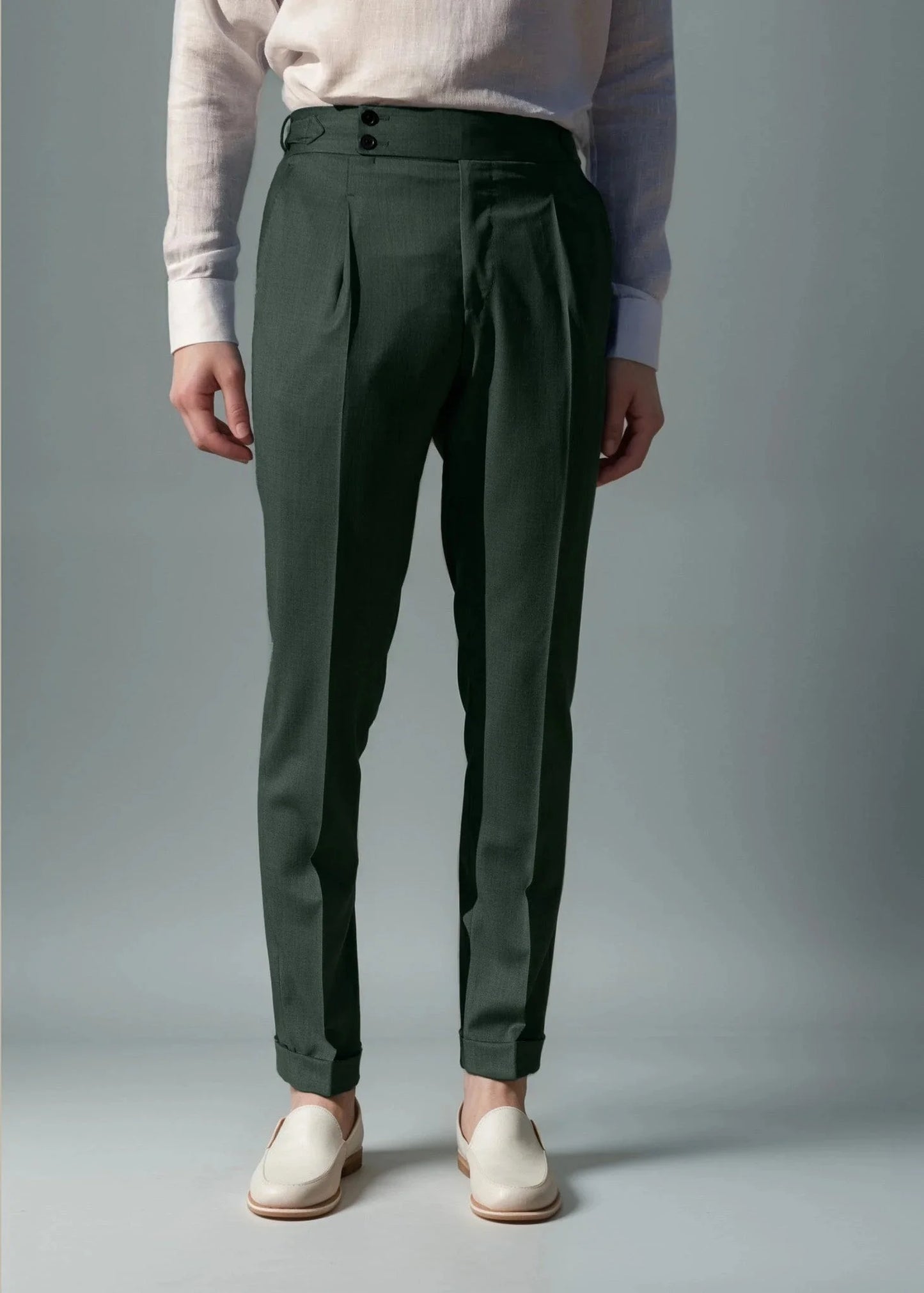Bottle Green Signature Buttoned Gurkha Pant