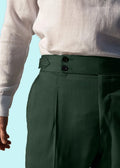 Bottle Green Signature Buttoned Gurkha Pant