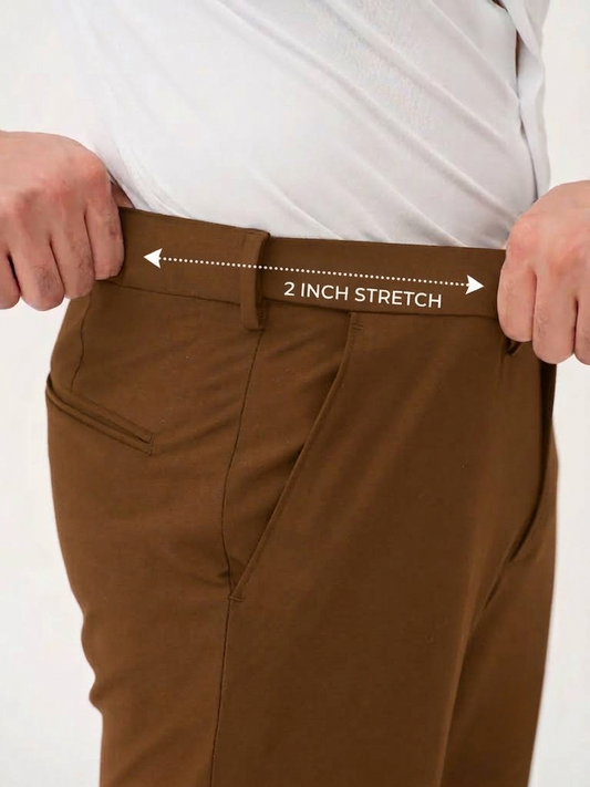 Saddle Brown Straight Fit Flexiwaist Pant