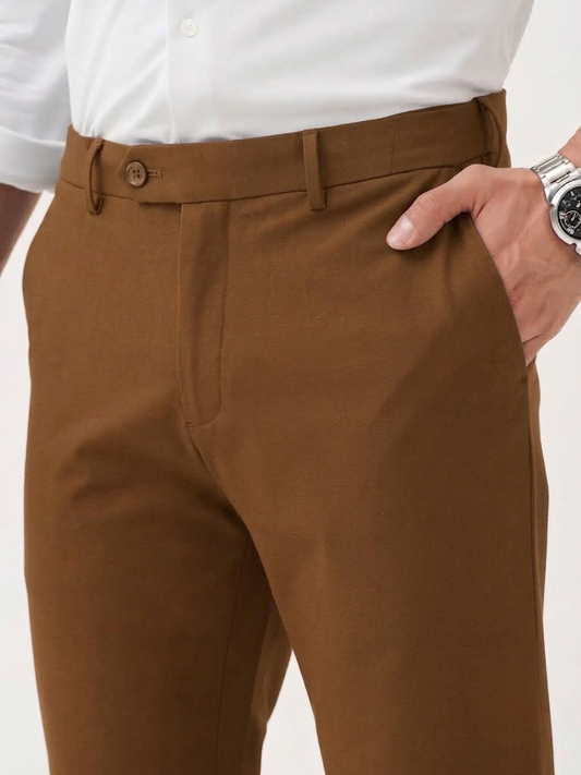 Saddle Brown Straight Fit Flexiwaist Pant