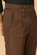 Brown Stripe Gurkha Pant By ITALIANERA