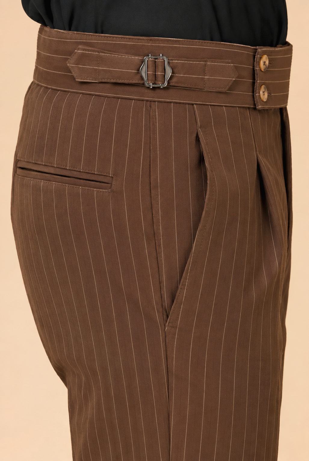 Brown Stripe Gurkha Pant By ITALIANERA