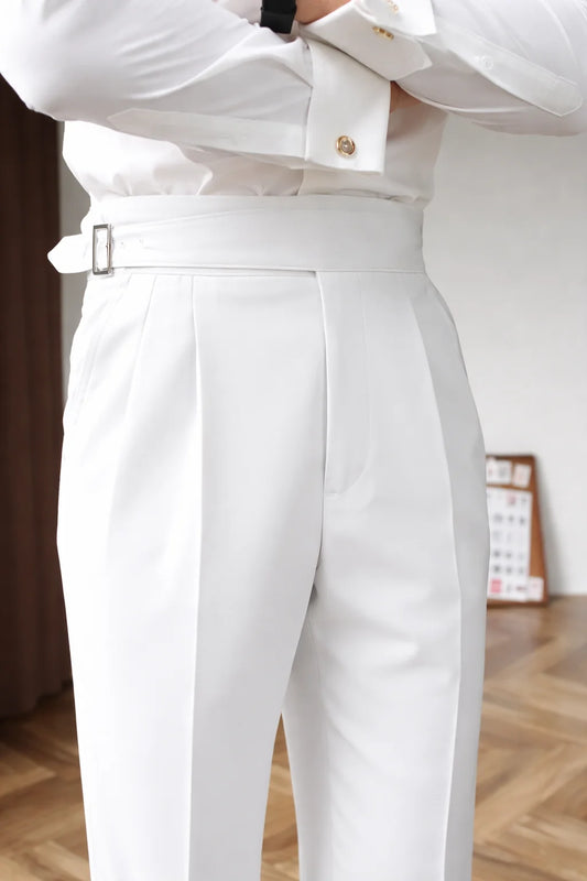 White Classic Gurkha Pant by Italianera