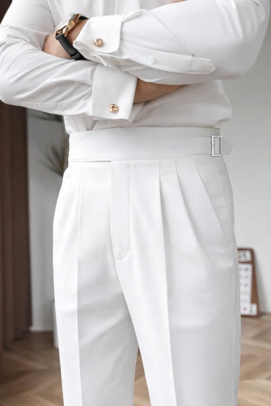 White Classic Gurkha Pant by Italianera