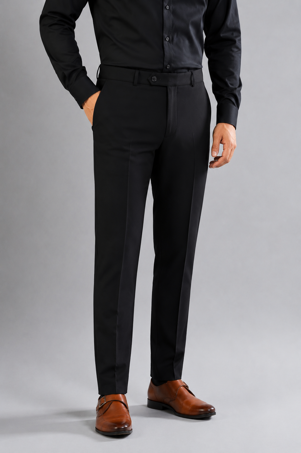 Black Straight Fit Flexiwaist Pant