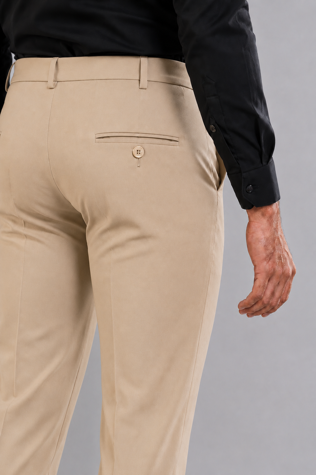Beige Straight Fit Flexiwaist Pant