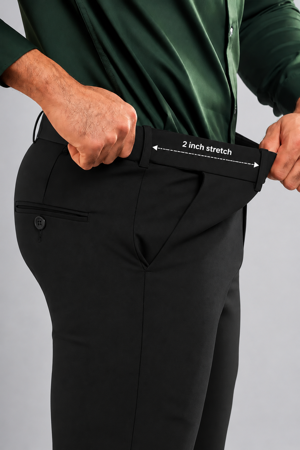 Black Straight Fit Flexiwaist Pant