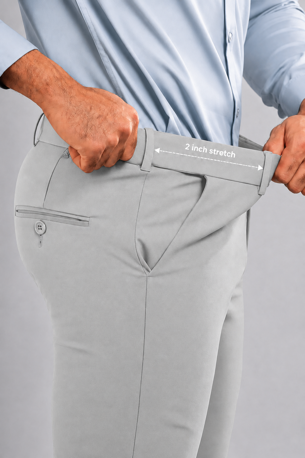 Grey Straight Fit Flexiwaist Pant