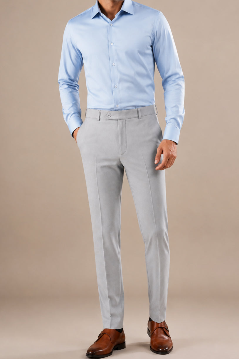 Grey Straight Fit Flexiwaist Pant