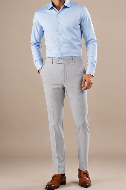 Grey Straight Fit Flexiwaist Pant