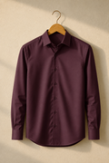 Premium Wine Satin Cotton Shirt for men