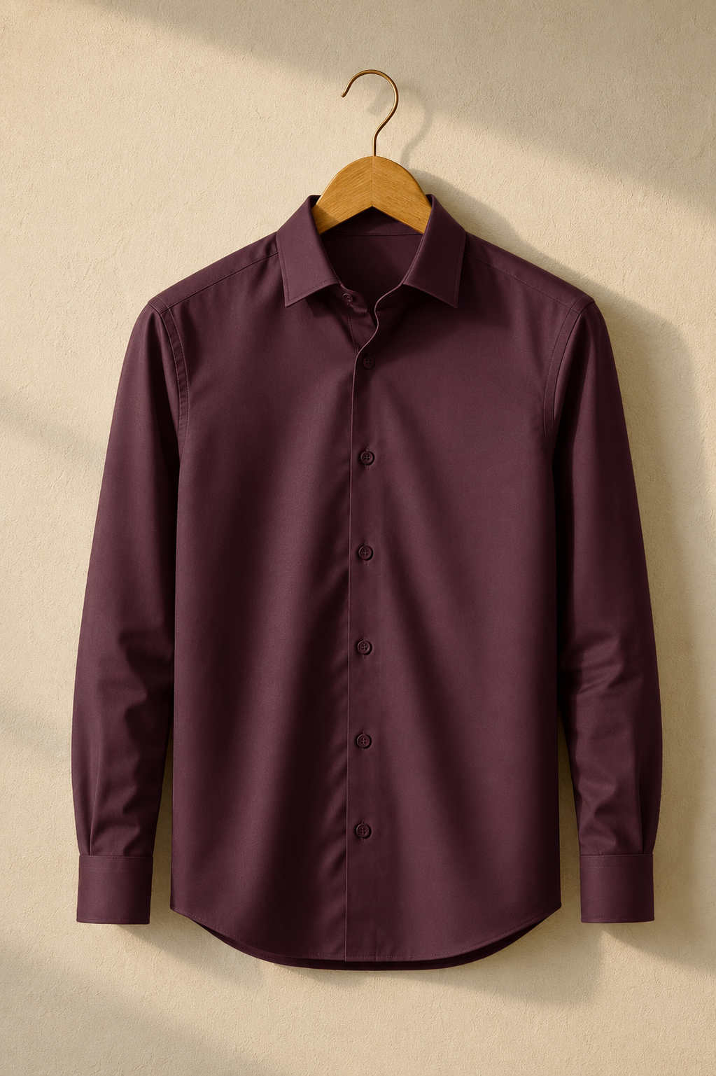 Premium Wine Satin Cotton Shirt for men