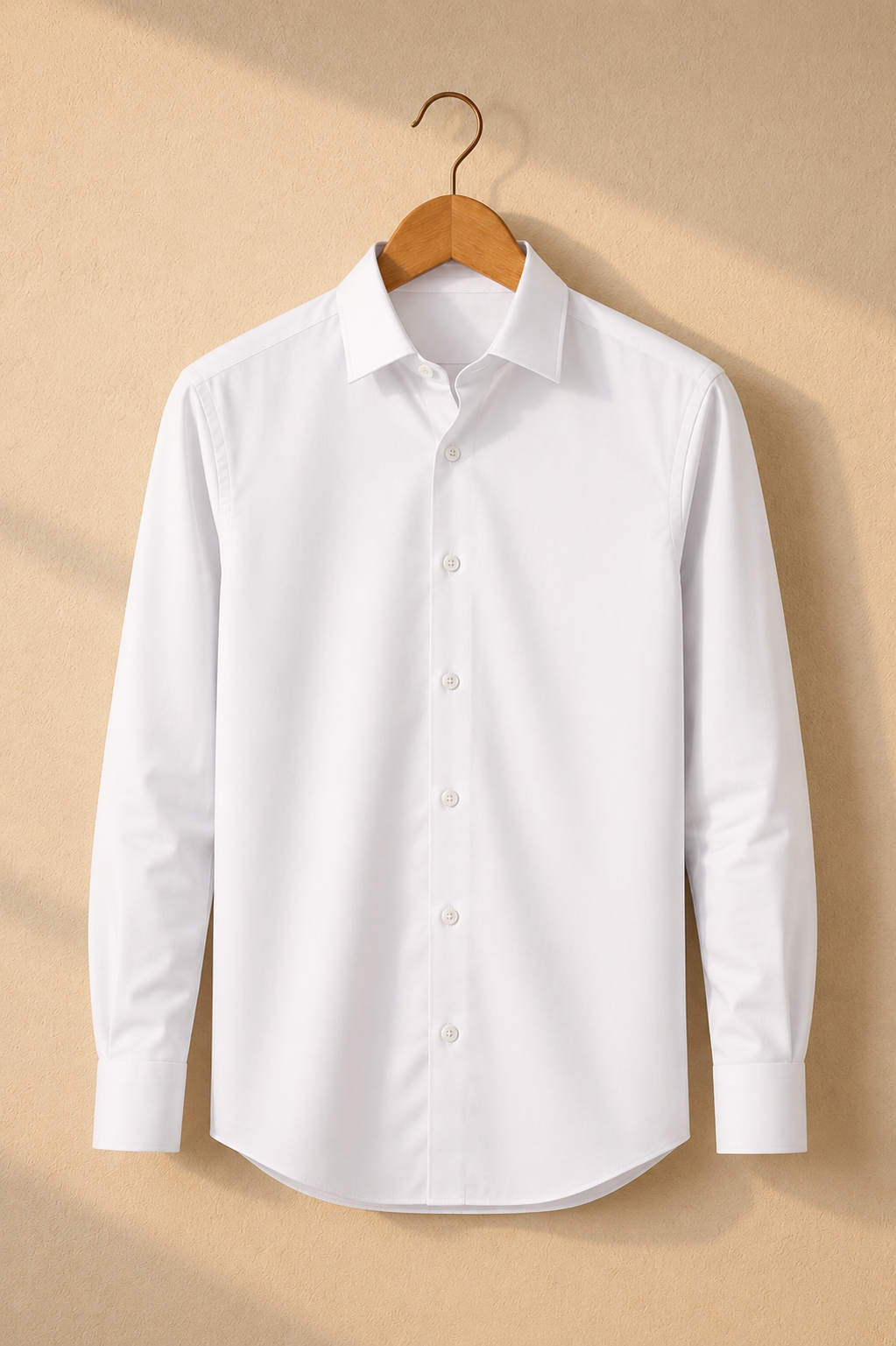 Classic white satin cotton shirt for men