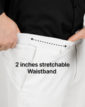 White Flexiwaist Formal Pant For Men