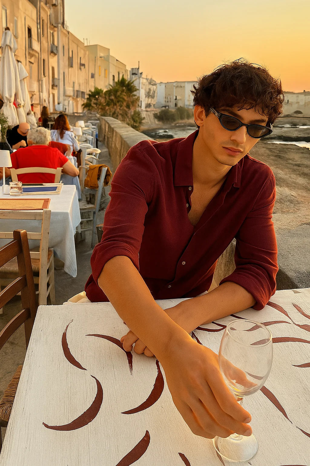 Premium Wine Satin Cotton Shirt for men