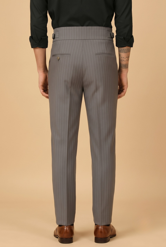 Grey Stripe Gurkha Pant By ITALIANERA