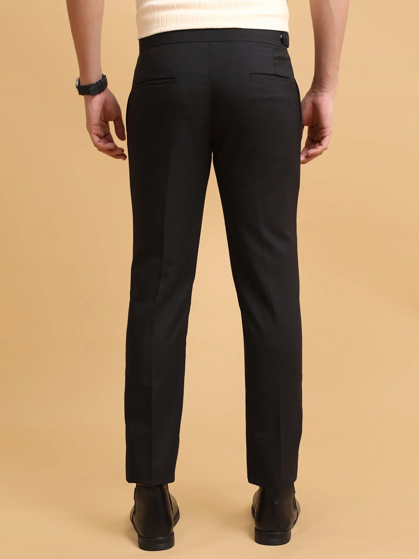Black single buckle italian gurkha pant