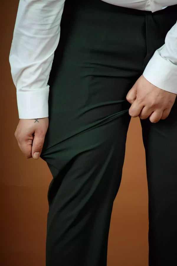 Deep Olive formal flexiwaist pant for men