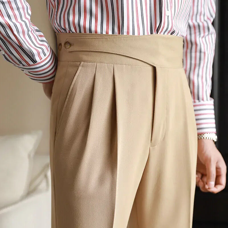 Biege Classical Button Gurkha Pant