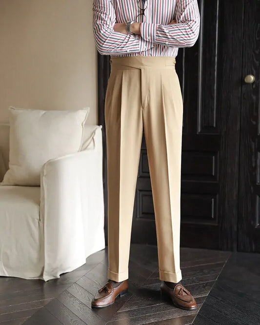 Biege Classical Button Gurkha Pant