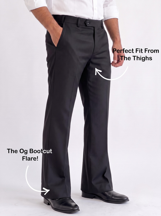 Black Bootcut Formal Pant by ITALIANERA