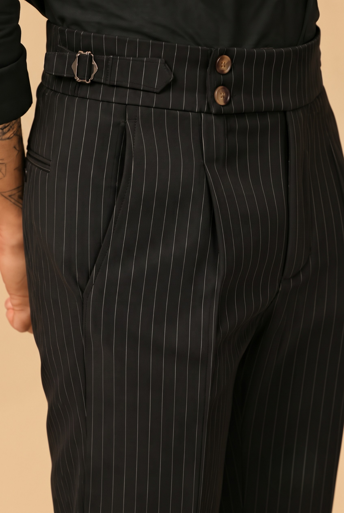 Black Stripe Bootcut Pant By ITALIANERA