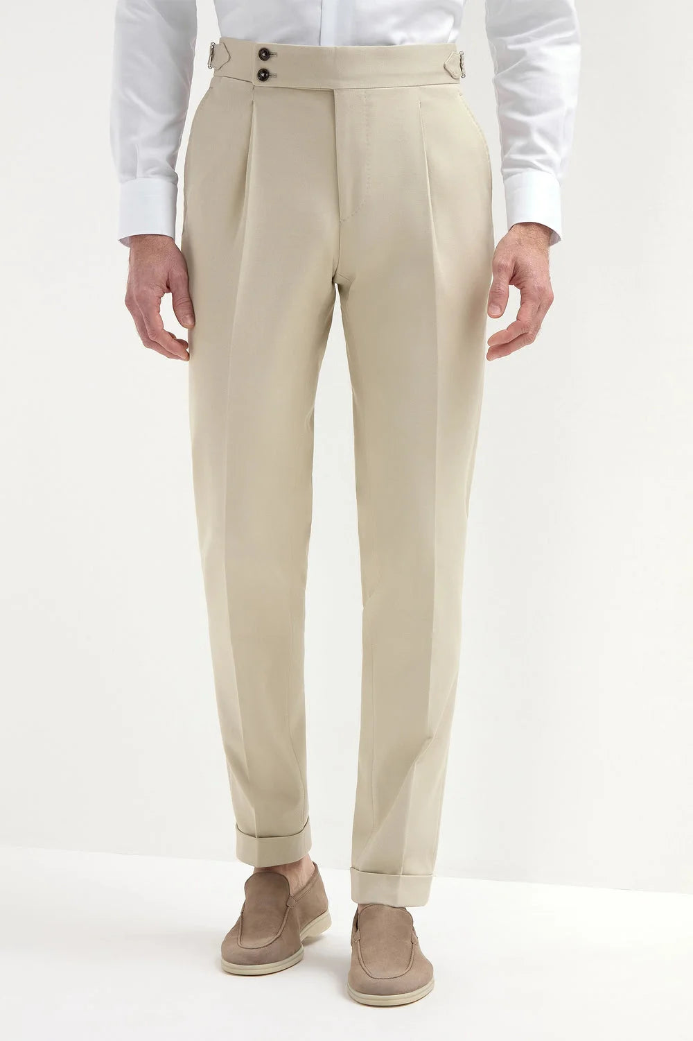 Biege Signature Buttoned Gurkha Pant