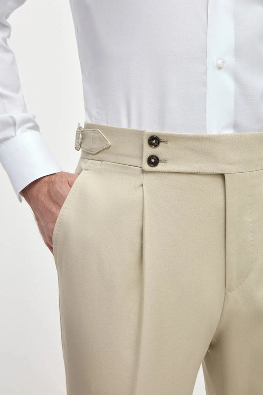 Biege Signature Buttoned Gurkha Pant