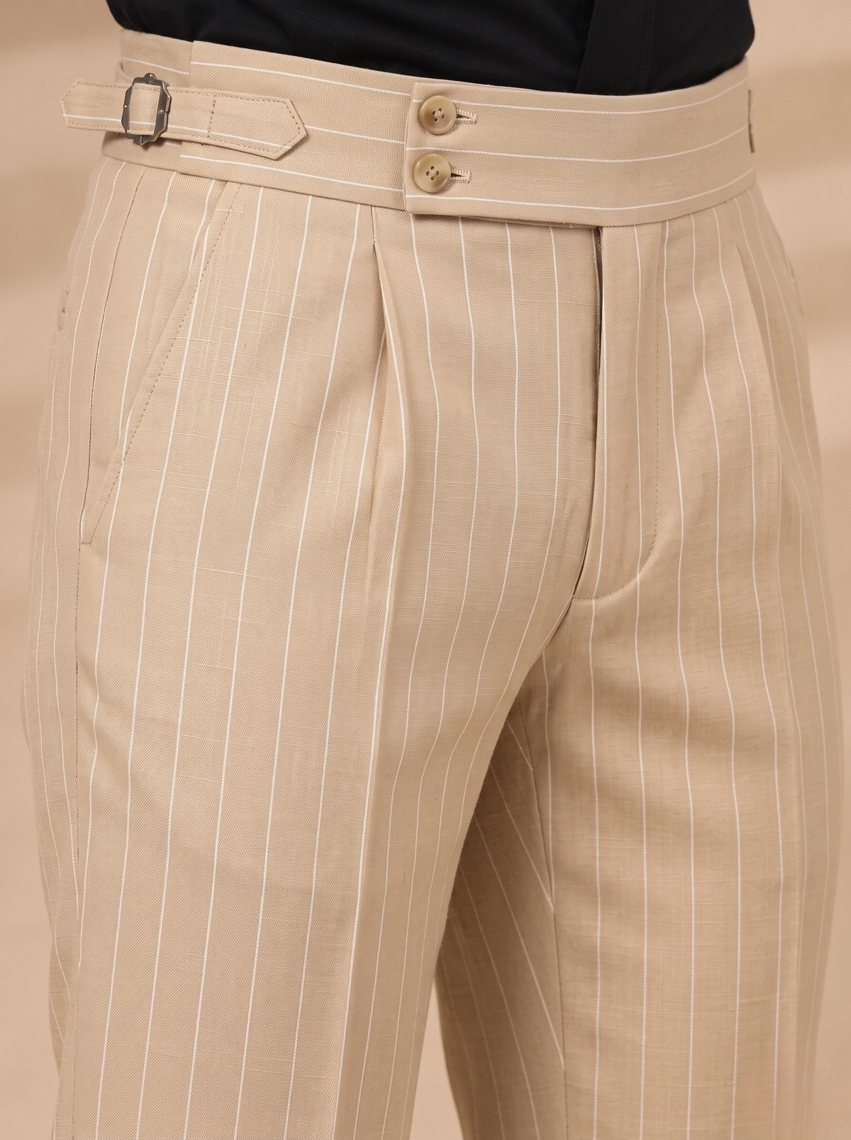 Beige Stripe Bootcut Gurkha Pant( Limited edition)