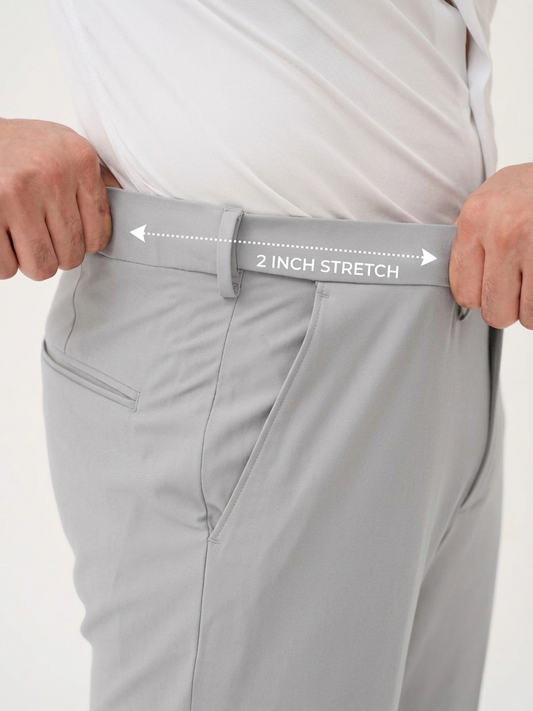 Light Grey Straight Fit Flexiwaist Pant