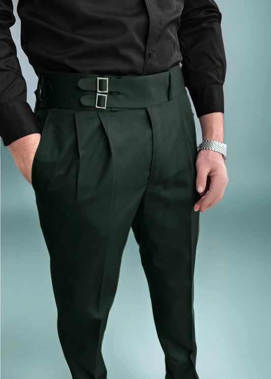 Classic Bottle Green Double Buckle Gurkha Pant