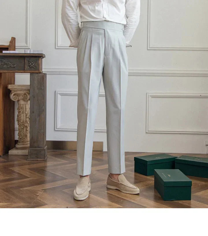 Light Grey Single Buckle Gurkha Pant By Italian Era