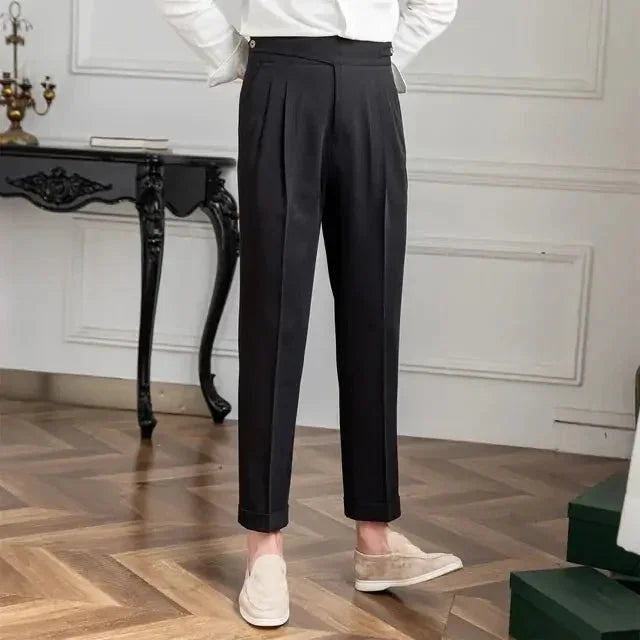 Classic Black Single Button Gurkha Pant By Italian Era