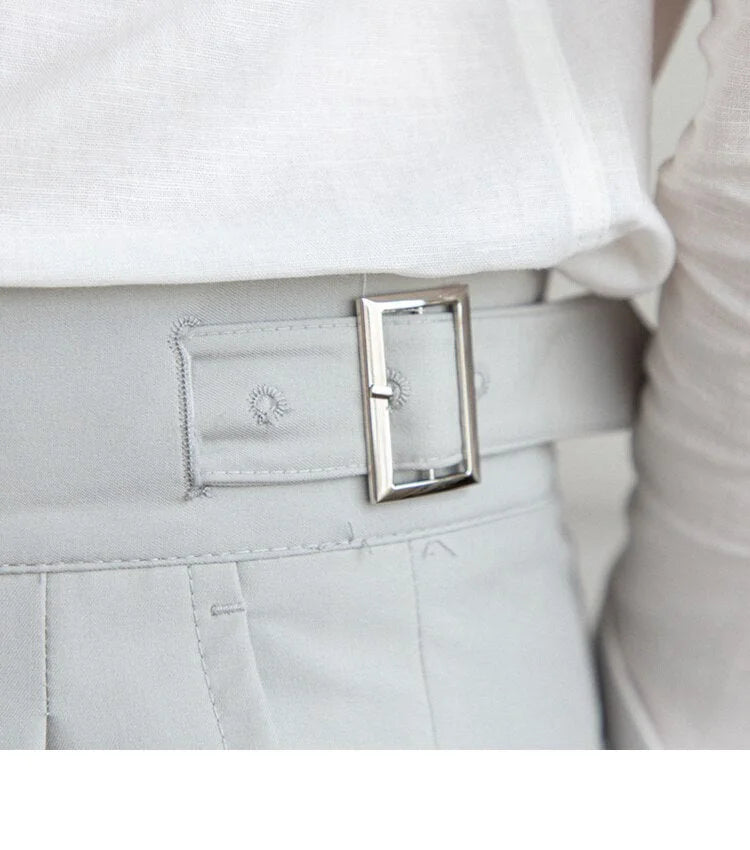 Light Grey Single Buckle Gurkha Pant By Italian Era