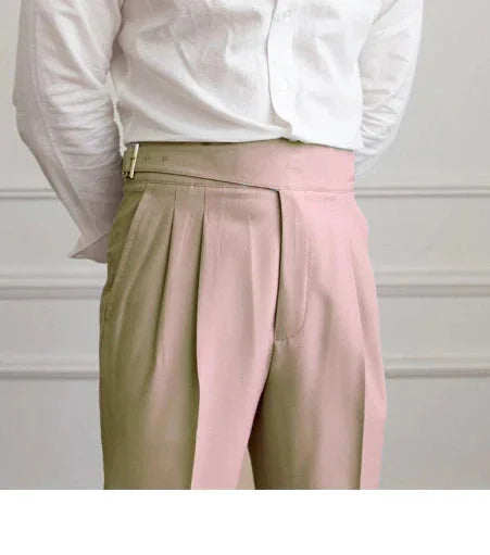 Beige Classical Buckle Gurkha Pant By Italian Era