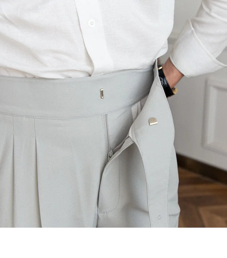 Light Grey Single Buckle Gurkha Pant By Italian Era